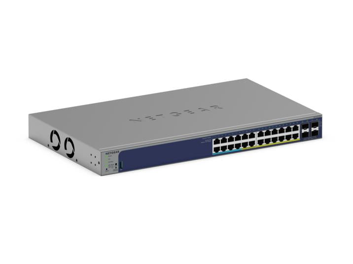 <b>NETGEAR (GS728TXUPv3)</b><br>24埠 千兆智能網管PoE++ 交換機 | 24x1G PoE++ (420W) | 4 個SFP+ | 含1年Insight訂閱。