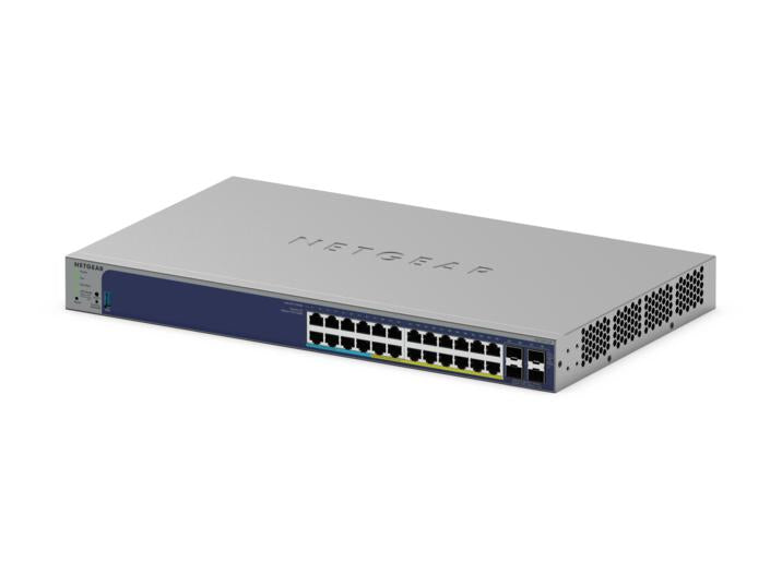 <b>NETGEAR (GS728TXUPv3)</b><br>24埠 千兆智能網管PoE++ 交換機 | 24x1G PoE++ (420W) | 4 個SFP+ | 含1年Insight訂閱。