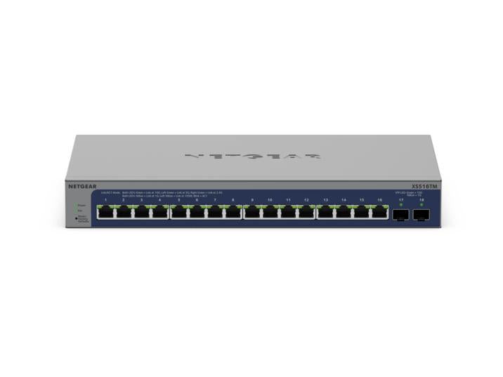<b>NETGEAR (XS516TM)</b><br>16埠 10G/Multi-Gig 智能網管交換機 | 16G/Multi-Gig | 2x10G SFP+
