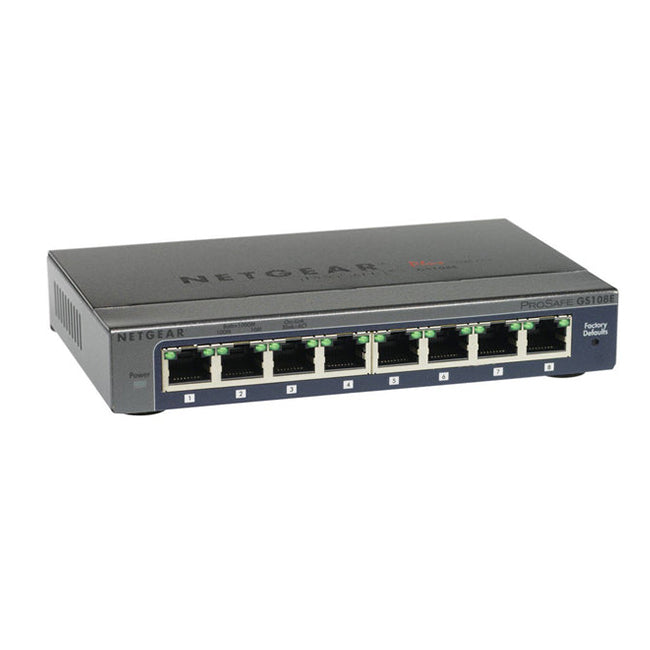 <b>NETGEAR (GS108E)</b><br>8埠 千兆智能網管Plus 交換機 | 8-Port | Gigabit | Plus