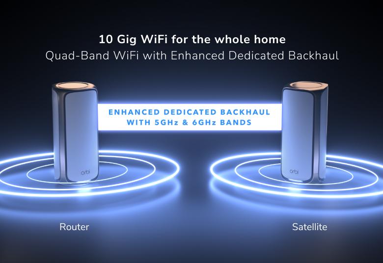 <b>Orbi (RBE973S)</b> <br>四頻 BE27000 WiFi 7 Mesh 無線系統<br>(3件裝, 1主機+2分機) 送 1 年 NETGEAR Armor