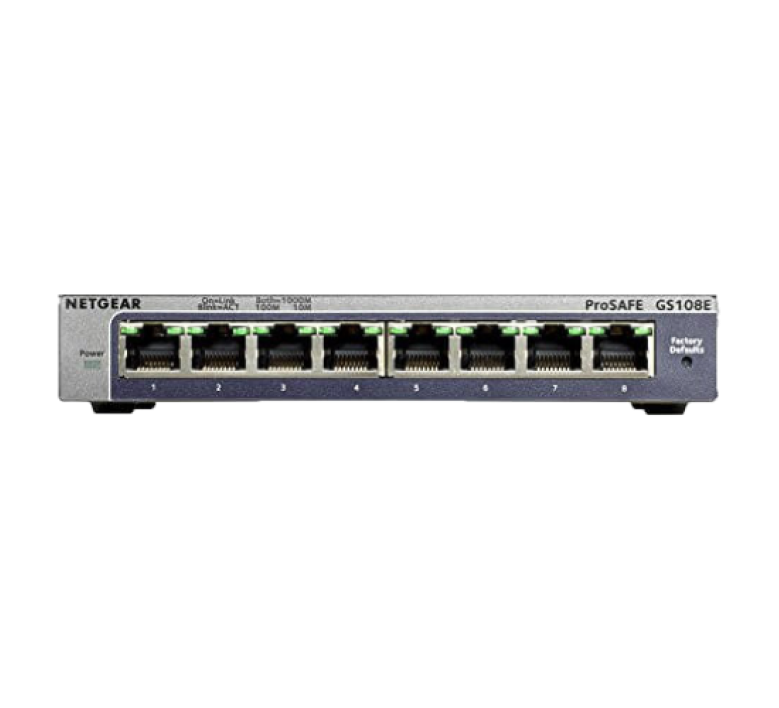 <b>NETGEAR (GS108E)</b><br>8埠 千兆智能網管Plus 交換機 | 8-Port | Gigabit | Plus