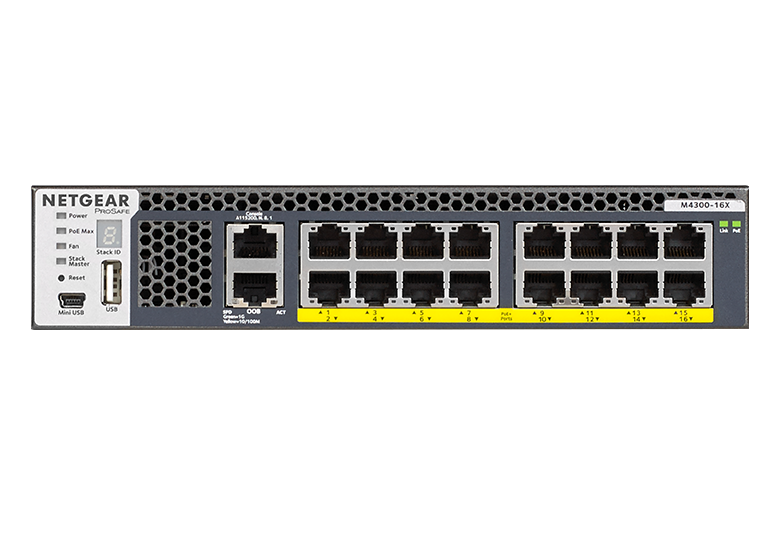 <b>Fully Managed M4300-16X <br>(XSM4316PA) </b><br>16x Multi-Gig | PoE+ 199W