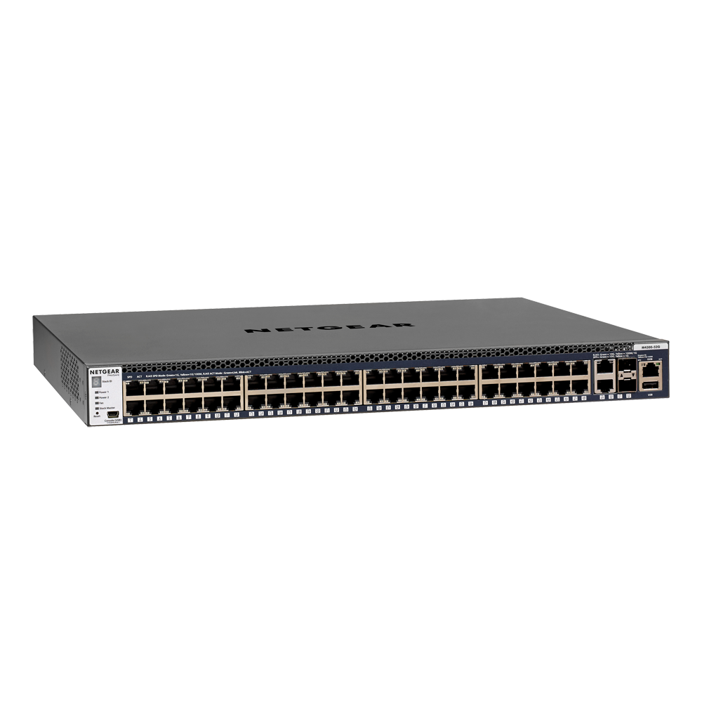 <b>NETGEAR (GSM4352PA)</b><br>M4300系列 52埠 PoE+ 全網管交換機 | 48x1G PoE+ 480W | 2x10G | 2xSFP+