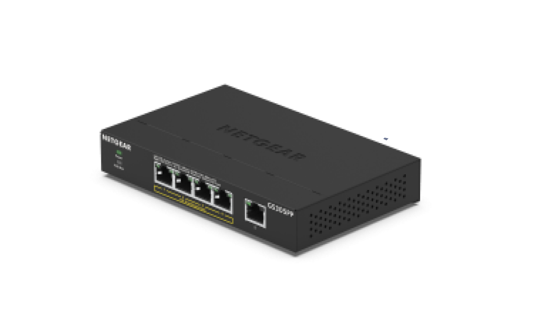 <b>NETGEAR (GS305PP)</b><br>5埠 千兆非網管PoE+交換機 | 5-Port | 4xPoE+ 83W