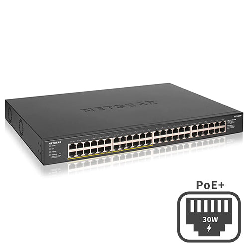 <b>NETGEAR (GS348PP)</b><br>48埠 千兆非網管PoE+ 交換機 | 48-Ports | 24xPoE+ 380W