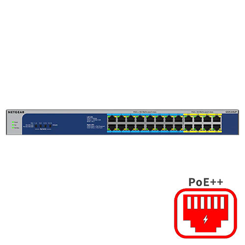 <b>Gigabit Unmanaged PoE++ (GS524UP) </b><br>24-Ports | 16xPoE++ / 8xPoE+ (480W)