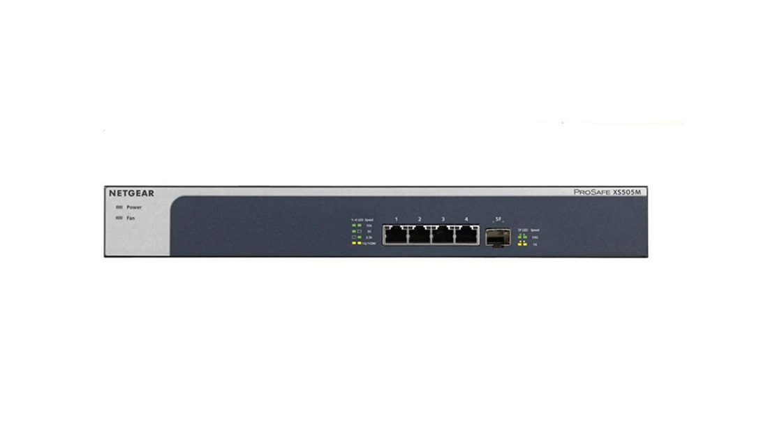 <b>NETGEAR (XS505M)</b><br>5埠 10G/Multi-Gigabit 非網管交換機 | 5-Port | 4x10G/Multi-Gig | 1xSFP+