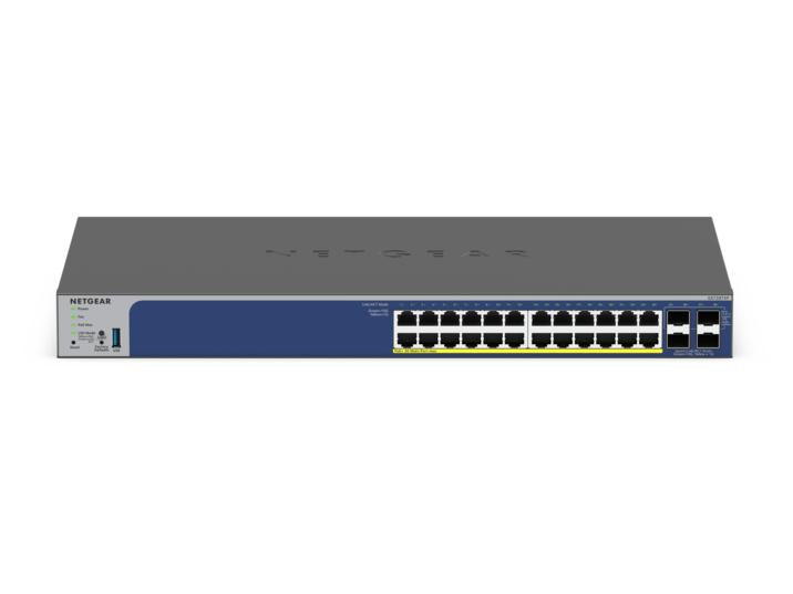 <b>智能網管交換器 (GS728TXPv3) </b><br> NETGEAR 24-Port PoE+ 智能交換機 | 管理型 | 24 x 1G PoE+@190W | 4 x SFP+ | 1年Insight Pro 訂閱