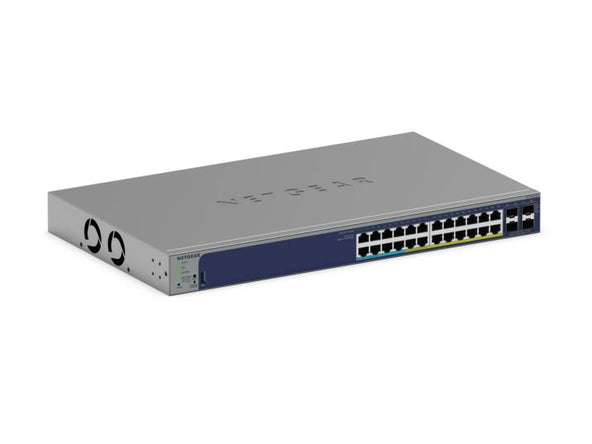 <b>NETGEAR (GS728TXUPv3)</b><br>24埠 千兆智能網管PoE++ 交換機 | 24x1G PoE++ (420W) | 4 個SFP+ | 含1年Insight訂閱。