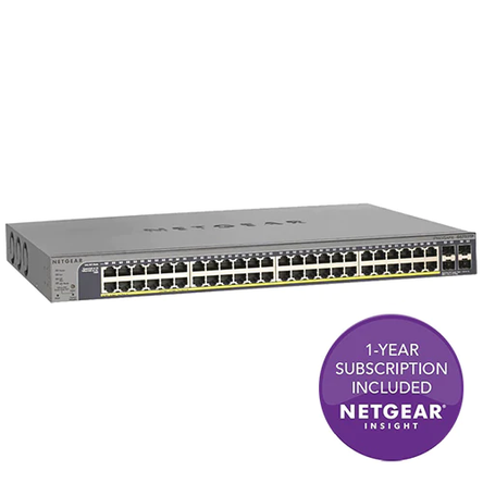 <b>NETGEAR (GS752TPv3)</b><br>48埠 千兆智能網管PoE+ 交換機 | 48x1G PoE+ (380W) | 4xSFP | Insight <br>[贈送 1年 Insight 訂閱]