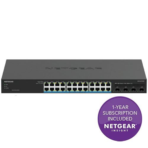<b>NETGEAR (MS324TXUP)</b><br>24埠 多千兆智能網管PoE+/PoE++交換機 | 24x1G/2.5G | Ultra60 PoE++ (720W) | 4xSFP+ | Insight
