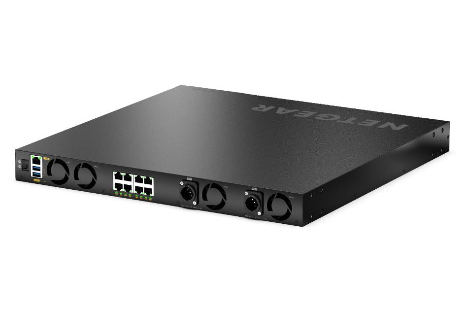 <b>NETGEAR M4350-16M4V (MSM4320)</b><br> | 16x 2.5G PoE++(530W基座，高達1,130W) | 包括8x Neutrik etherCON | 4xSFP28 25G網管交換機