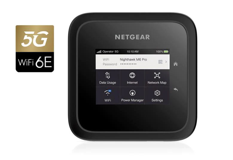 <b>Nighthawk M6 Pro Mobile Router (MR6450)</b><br>5G Sub 6 | WiFi 6E (AXE3600) | 2.5G LAN |  2.8 吋 LCD