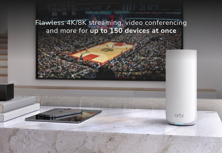 NETGEAR Orbi (RBE873) 三頻 BE21000 WiFi 7 Mesh 無線系統<br>(3件裝, 1主機+2分機)