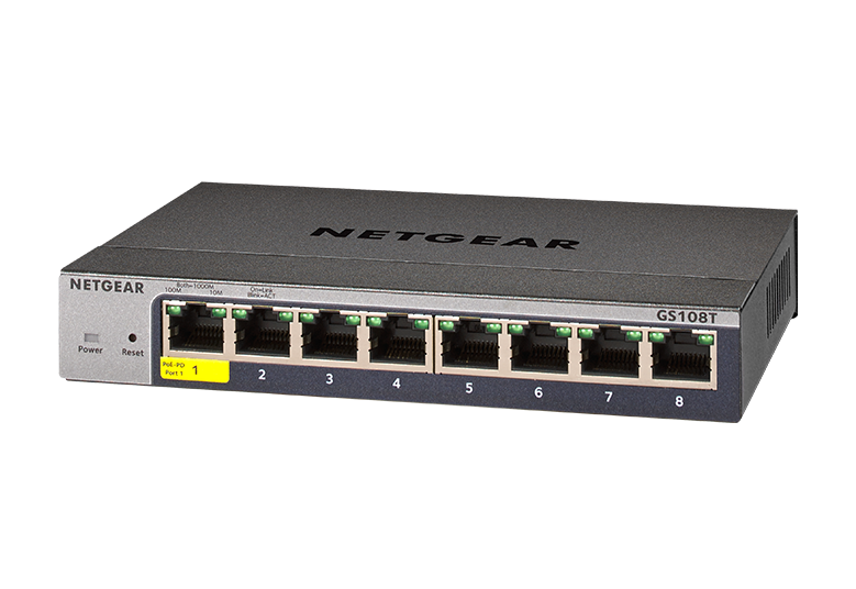 <b>Smart Managed Switch <br>(GS108T) </b><br>8x1G | 1 PD port | Local&Insight管理<br>(Insight Subscription 需要另行購買)
