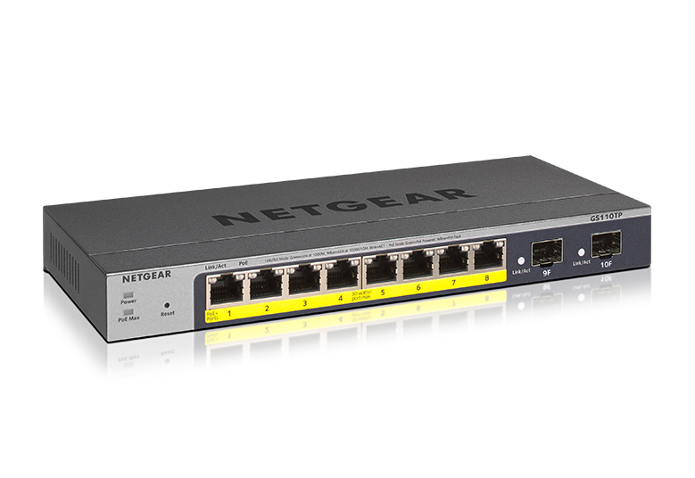 <b>Smart Managed Switch <br>(GS110TPv3) </b><br>8x1G PoE+ 55W | 2xSFP |  Insight <br>[ Insight Subscription 需要另行購買 ]