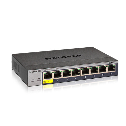 <b>Smart Managed Switch <br>(GS108T) </b><br>8x1G | 1 PD port | Insight <br>[ Insight Subscription 需要另行購買 ]