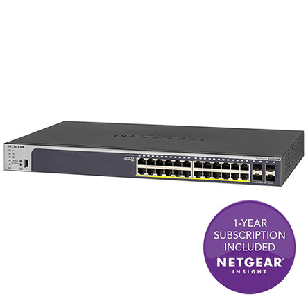 <b>NETGEAR (GS728TPPv3)</b><br>24埠 千兆智能網管PoE+ 交換機 | 24x1G PoE+ (380W) | 4xSFP | Insight <br>[贈送 1年 Insight 訂閱]